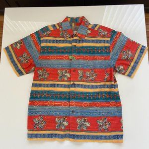 The Territory Ahead Shirt Mens M Colorful Floral Aloha Hawaiian Beach Button Up